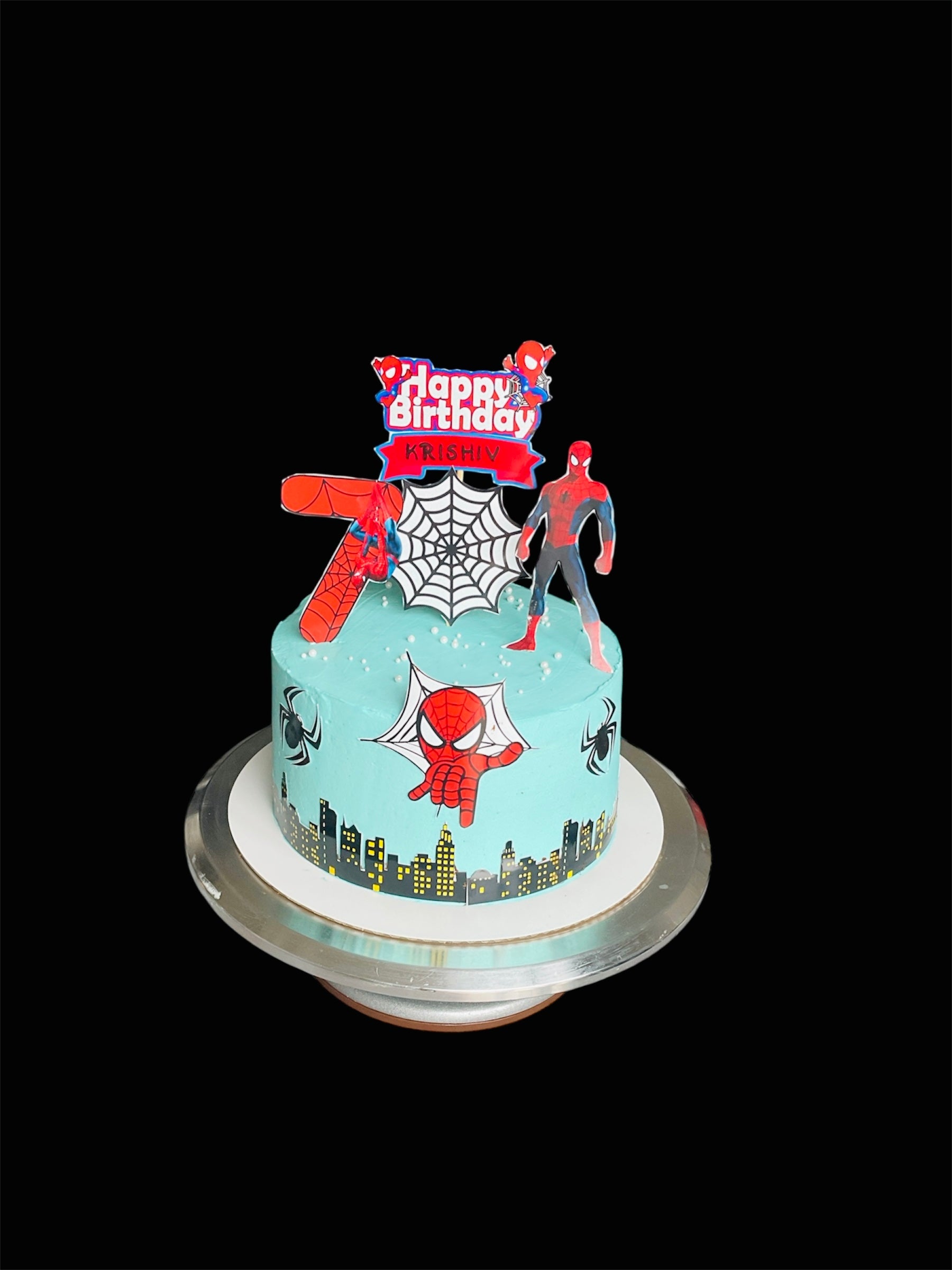 Spider man theme cake